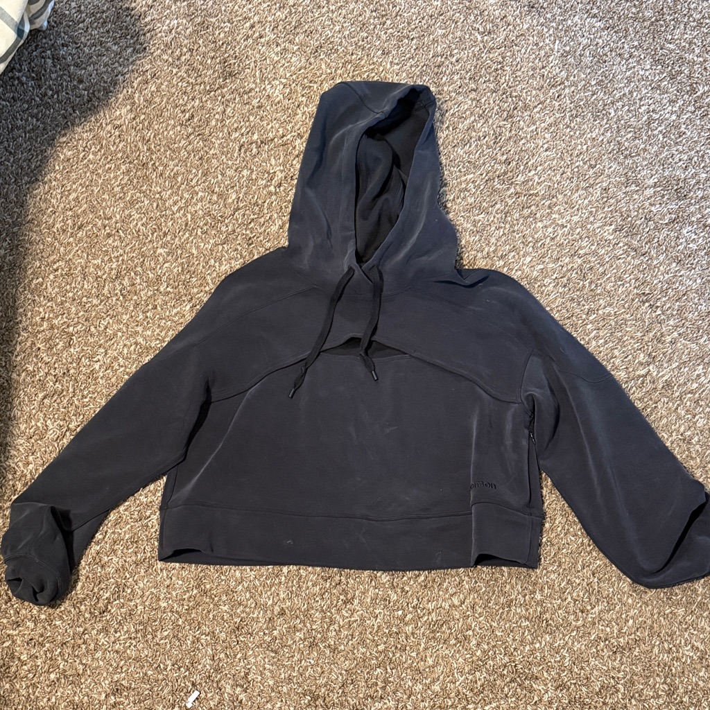 Lululemon Charcoal/Black Hoodie With Drawstrings
